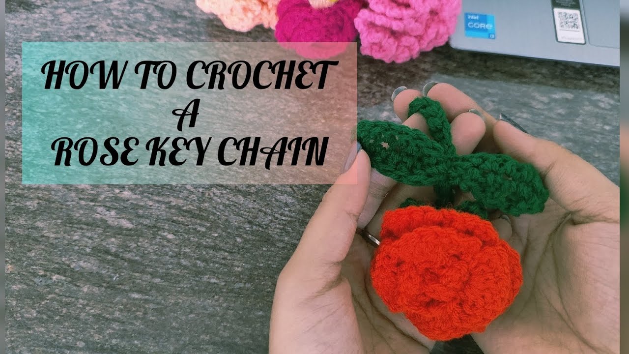 How to crochet a rose keychain🌹/ crochet gift ideas/ easy crochet rose keychain YouTube