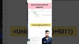 How to use unichar function in Excel tips and tricks #focusinguide​ #tutorial​ #exceltips​ #shots​