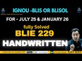BLIE 229-HANDWRITTEN#assignmentsolutions #blis #blisol #ignou for July 2025 & Jan 2026