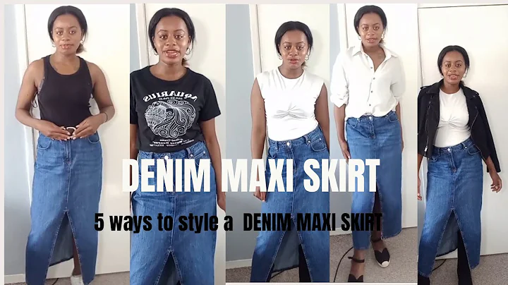 5 ways to style the Maxi denim skirt/Outfit ideas #fashion#uk#trending#summer