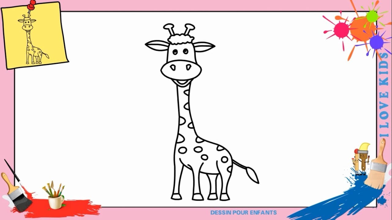 Dessin girafe 3 FACILE - Comment dessiner une girafe FACILEMENT etape