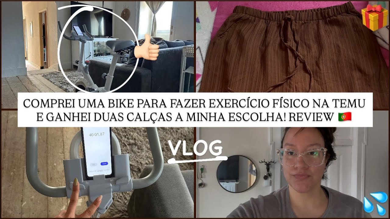 COMPREI UMA BIKE PARA FAZER EXERCÍCIO FÍSICO NA TEMU E GANHEI DUAS CALÇAS A MINHA ESCOLHA! REVIEW 🇵🇹