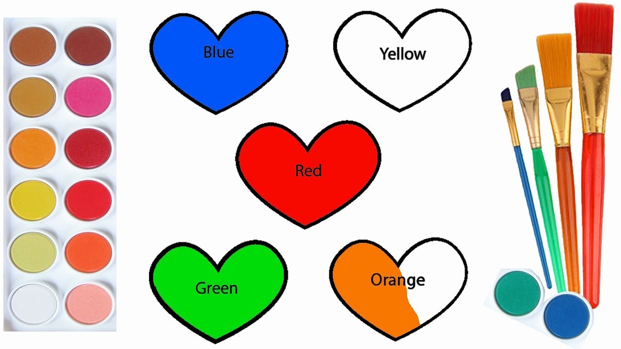 Heart Coloring Page | Drawing & Coloring Book For Kids | Learn Colors For Children