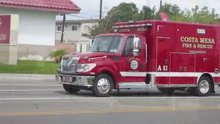 🚒🚑 Engine 83 & Ambulance 83 Costa Mesa Fire and Rescue RESPONDING Code 3 V | August 18, 2021