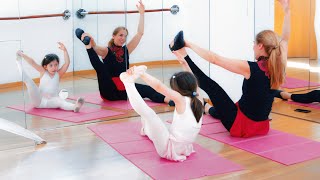 10 Ballet Floor Barre Exercises for Children with Olivia and Guillermina