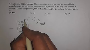 GATE IT 2005 solution | Probability A bag contains 10 blue marbles,20 green marbles and 30 red .....