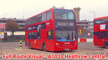 Full Route Visual | London Bus Route A10 - Uxbridge to Heathrow Central | (TE1102) LK60AHO