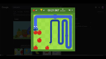 Google Snake Game Speedrun: Small Map, 5 Apples,  Fast Speed; All Apples in 29.492 seconds