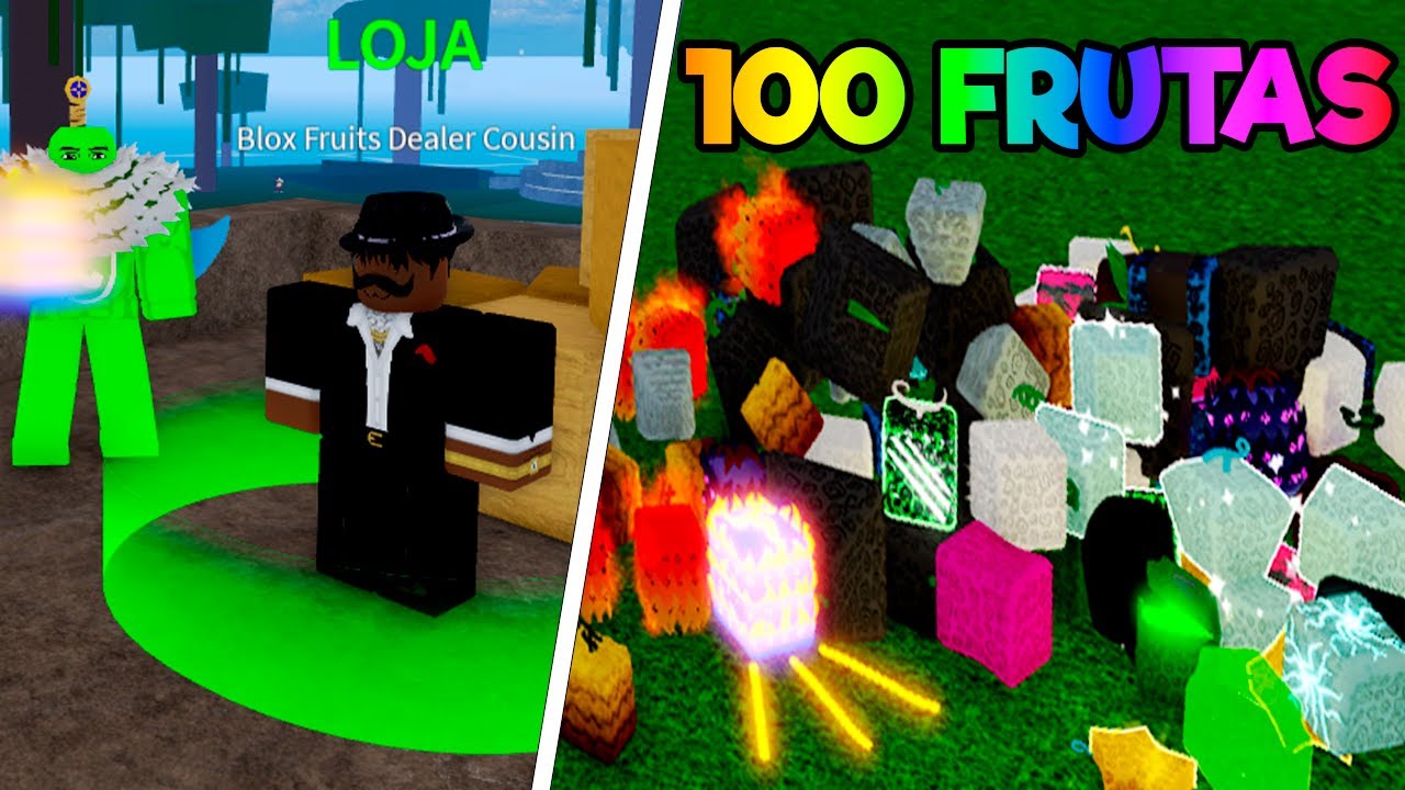 2919) GIRANDO 100 FRUTAS ALEATÓRIAS NO BLOX FRUITS EM 1 E VEIO AS  MELHORES!!! - ROBLOX 