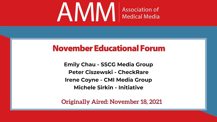 Association of Medical Media: November 2021 Educat...