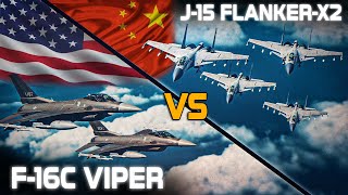 USA Vs China | F16C Viper Vs J15 FlankerX2 | Digital Combat Simulator | DCS |