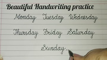 Writing Names  of the Days in English Cursive handwriting|Cursive writing practice@Mak World