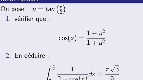intégration par changement de variable