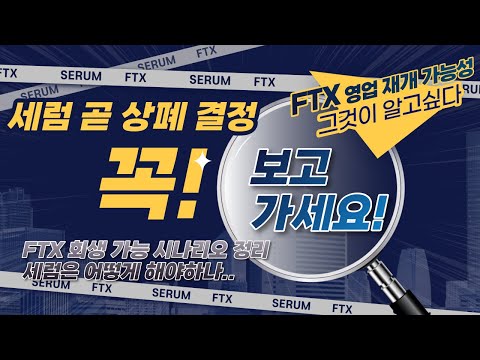 26일 업비트 상장폐지하는 세럼 SRM 과 FTX FTT 다시 살아날 가능성은 회생 시나리오 정리 