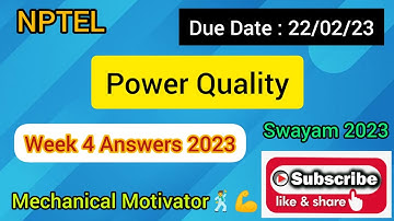 Power Quality | Week 4 Quiz | Assignment 4 Solution | NPTEL | SWAYAM 2023