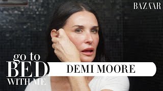Demi Moore's Anti-Aging Nighttime Skincare Routine | Go To Bed With Me | Harper's BAZAAR