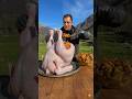 A Giant Turkey roasted in mountains #bbq #food #cooking #asmr