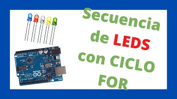 🔵Cómo ENCENDER una secuencia de LEDS con un ciclo FOR - ARDUINO UNO