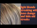 light blonde cap streaking  .anil blue secrets