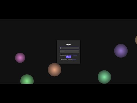 Dynamic login page with colour splashing and bubble efftects using HTML5, CSS and JAVASCRIPT