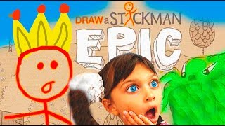 ПРИКЛЮЧЕНИЕ маленького СТИКМЕНА ВЕСЕЛАЯ ИГРА как мультик детский летсплей Stickman Epic 1 Валеришка