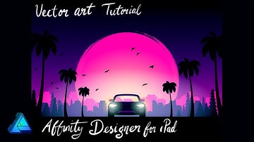 Tesla in the sunset Vector Art using Affinity Designer for iPad tutorial
