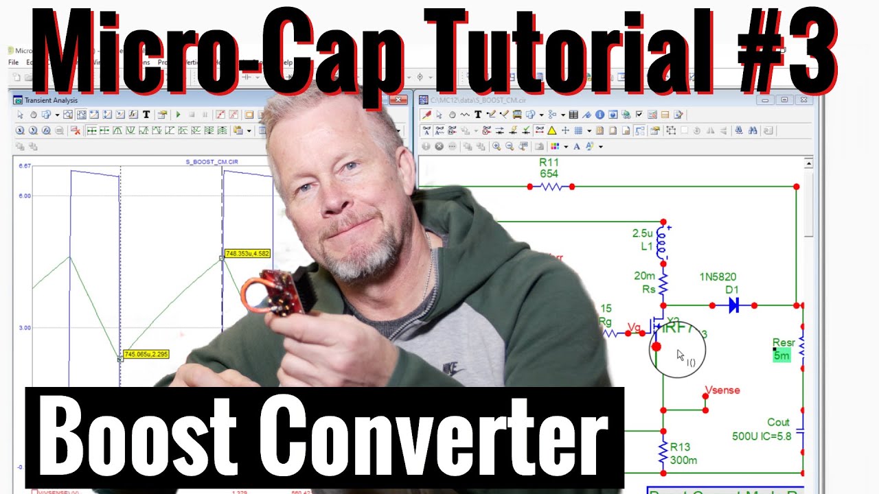 MicroCap Tutorial 3 Boost Converter microcap YouTube