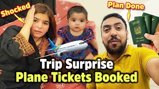 Plane Tickets Book Kar Ke Surprise Diya ✈️ | Family Mein Kon Sath Ja Raha 👪
