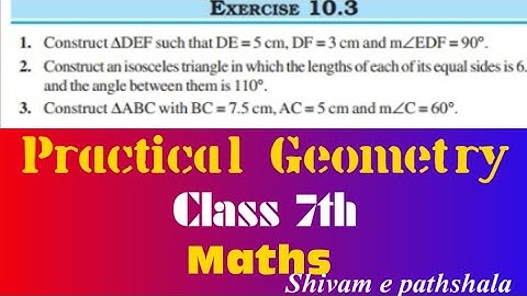 Q 1/2/3, Ex 10.3 - Practical Geometry - Chapter 10 - Maths class 7 th - NCERT . CBSE Class 7 Msths