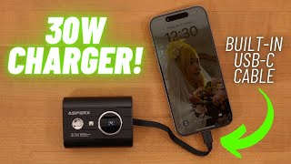 AsperX 30W Portable Power Bank REVIEW! Built-In USB-C Cable! 🔋