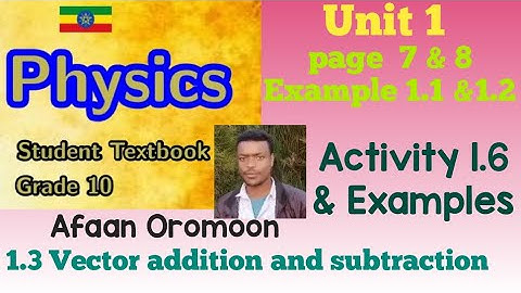 Physics 10  New curriculum. Unit 1 Vector Quantities  1.3 Vector addition and subtraction  Examples
