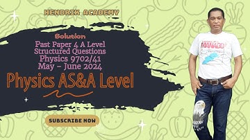 Solving Past Paper 4 Physics 9702/41. May/June 2024. A Level. Structured Questions.
