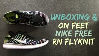 Nike Free RN Flyknit 'Black/Volt/Blue' | UNBOXING & ON FEET | fitness shoes | 2016 | HD