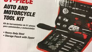 NEW Hyper Tough 51 Piece Auto and Motorcycle Tool Kit w// Zipper Storage Pouch