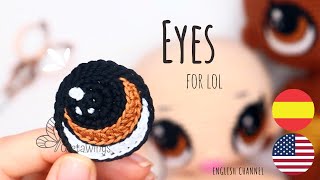 Knitted eyes for Amigurumis and stuffed animals Step by Step Tutorial with subtitles🇺🇸🇪🇸/ GretaWings