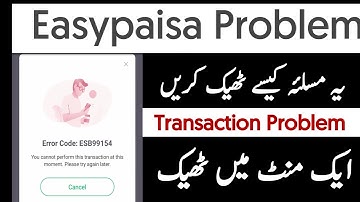 You cannot perform this transaction at this moment please try again | Easypaisa app problem