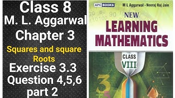 class 8 math | ml aggarwal | chapter 3  Squares and Square Root