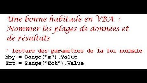 Utilisation de plages nommées en VBA Excel