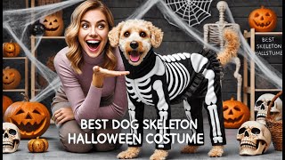 🐶 Casual Canine Cotton Glow Bones Dog Costume, Medium | Best Dog Skeleton Halloween Costume 🐶