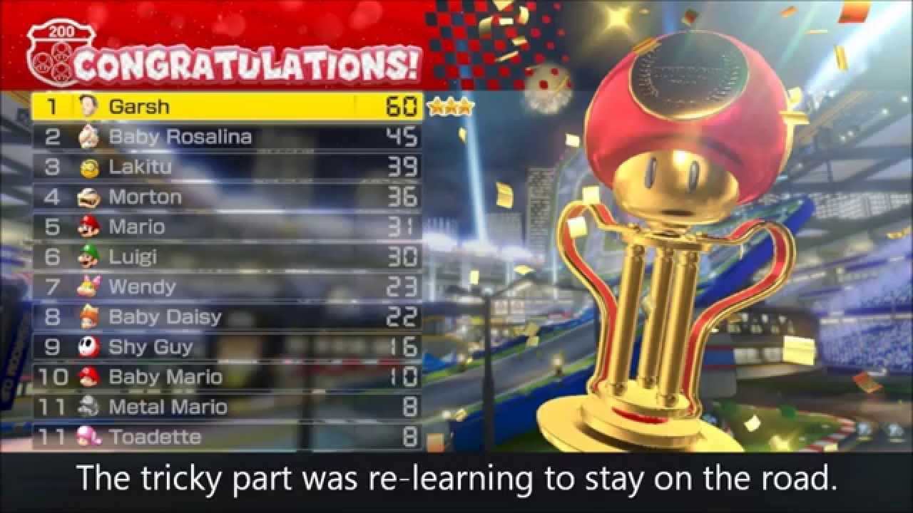 Mario Kart 8 winning my first gold trophy at 200cc YouTube