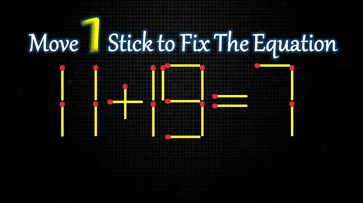 IQ Test: Move One Matchstick to Make the Equation Correct!