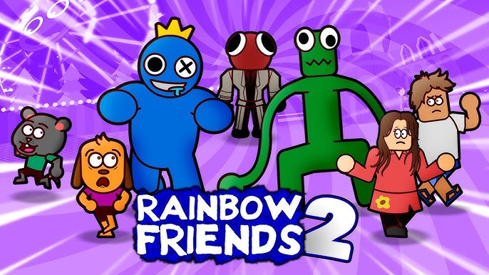 Dogo e Ratch em Rainbow Friends com Red e o BICHO AZUL BABÃO