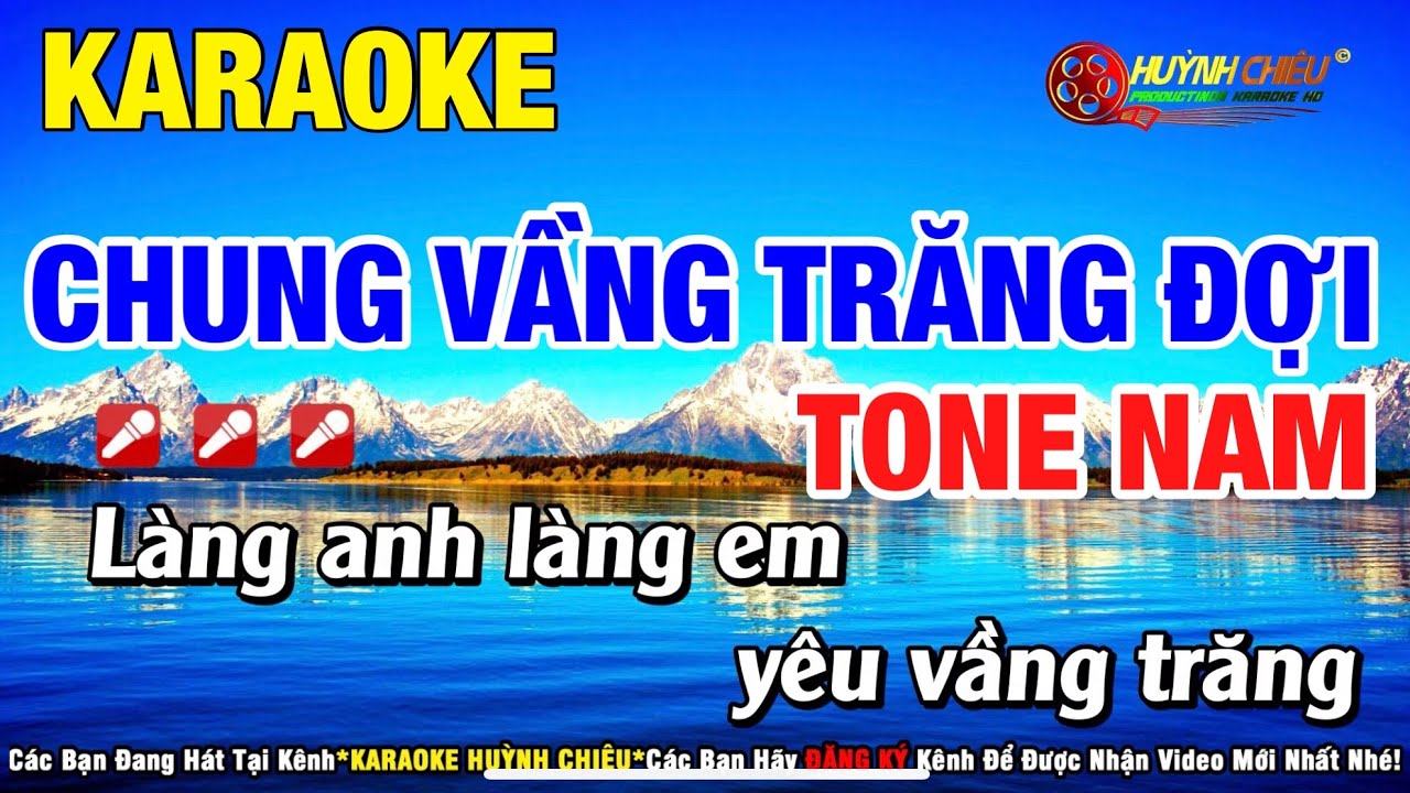 Karaoke Chung Vầng Trăng Đợi - Tone Nam || Cha Cha Cha (Beat Phối Mới) | Huỳnh Chiêu