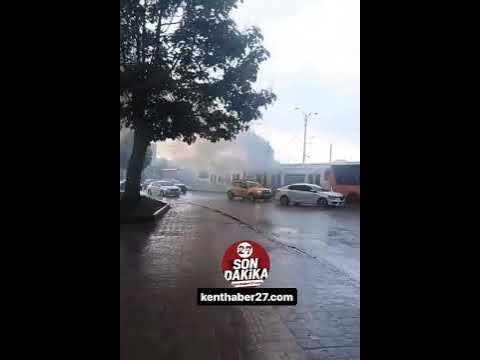 Gaziantep’te Tramvayda Korkutan yangın..