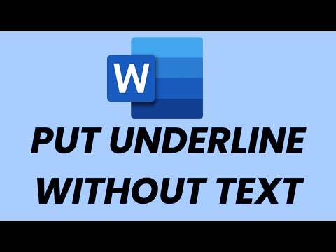 How To Put Underline Without Text In Microsoft Word