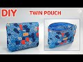 Diy easy twin pouch  double zipper pouch sewing tutorial tendersmile handmade