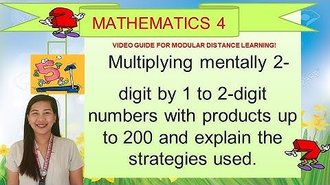 Multiplying Mentally 2 Digit Numbers by 1 to 2 Digit Numbers with Products up to 200