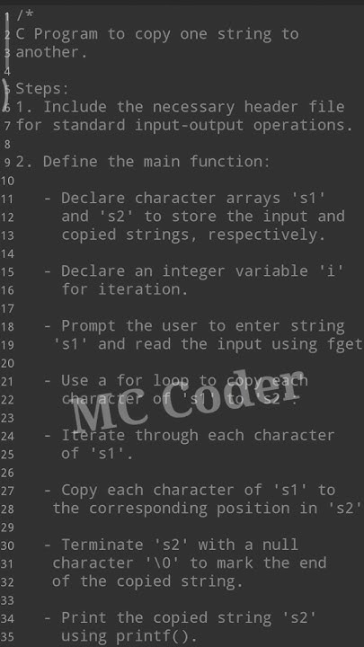 How to copy one string to another in c | C Program to copy one string ...