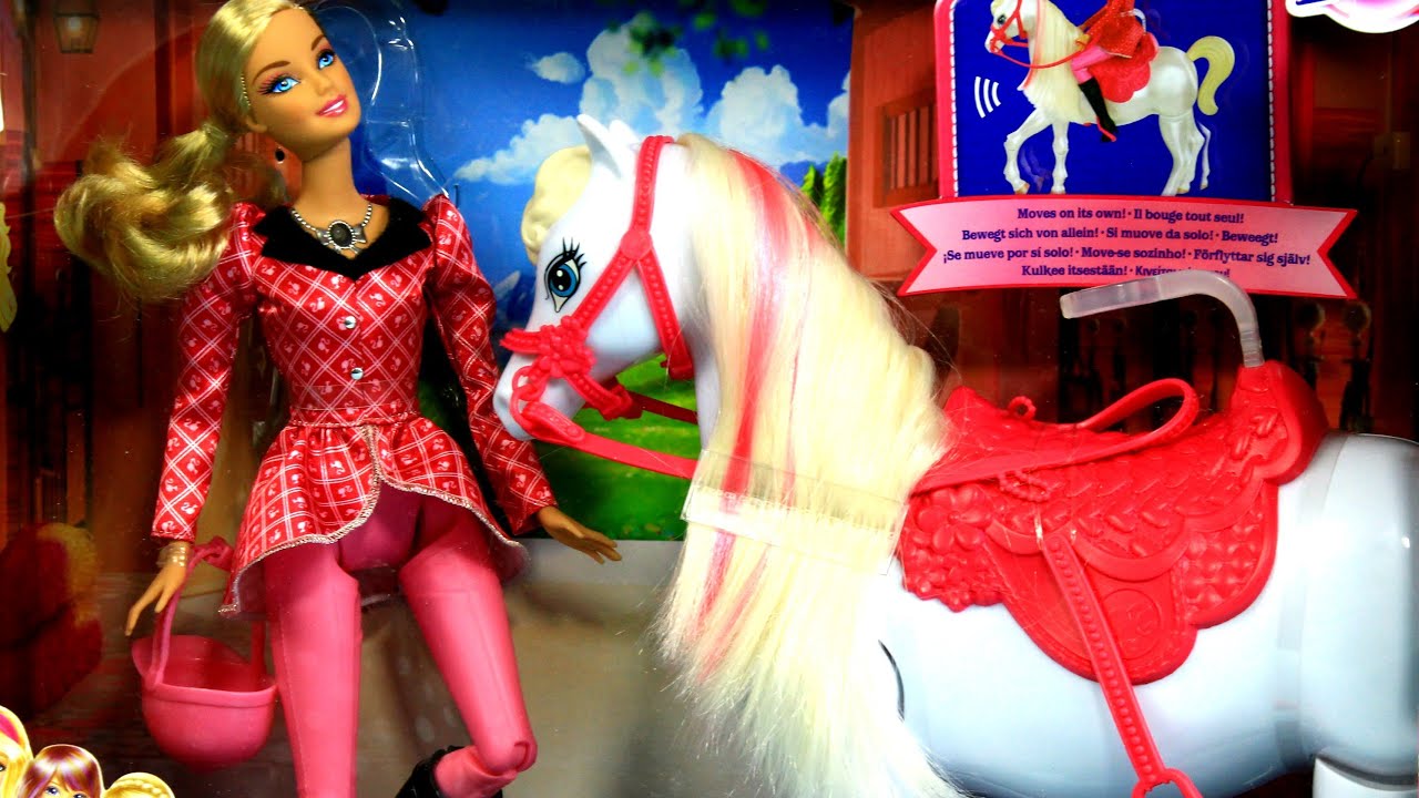 Train & Ride Horse / Barbie i Koń Do Tresury - Barbie i Jej Siostry W Krainie  Kucyków - Mattel - YouTube