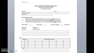 Interval/Time Sampling Form